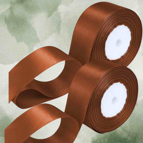 ElegancePro Brown Satin Ribbon 2inch (12roll)