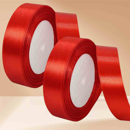 ElegancePro Red Satin Ribbon 2inch (12roll)