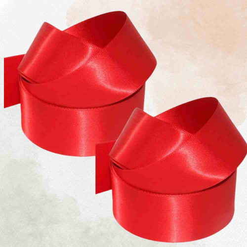 ElegancePro Red Satin Ribbon 2inch (12roll)