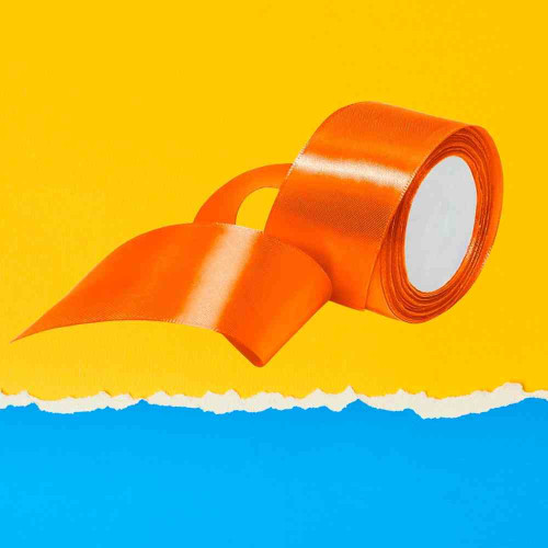 ElegancePro Orange Satin Ribbon 2inch (1roll)