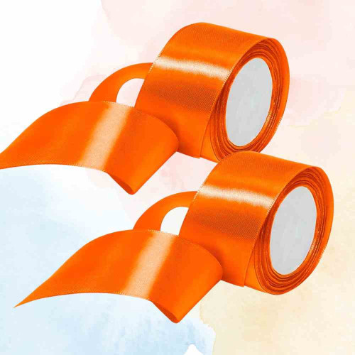 ElegancePro Orange Satin Ribbon 2inch (12roll)