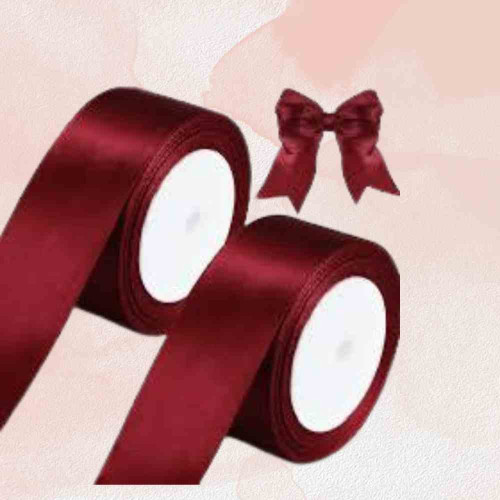 ElegancePro Maroon Satin Ribbon 2inch (1roll)