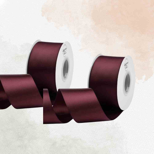 ElegancePro Maroon Satin Ribbon 2inch (12roll)