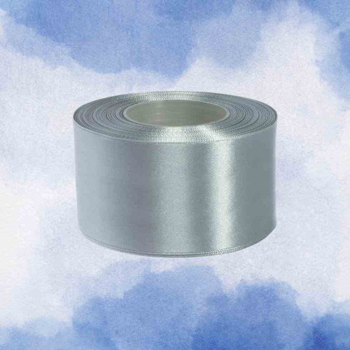 ElegancePro Grey Satin Ribbon 2inch (1roll)