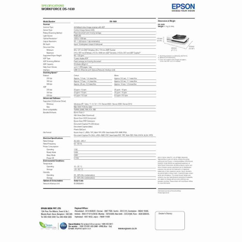 Epson WorkForce DS-1630 Scanner