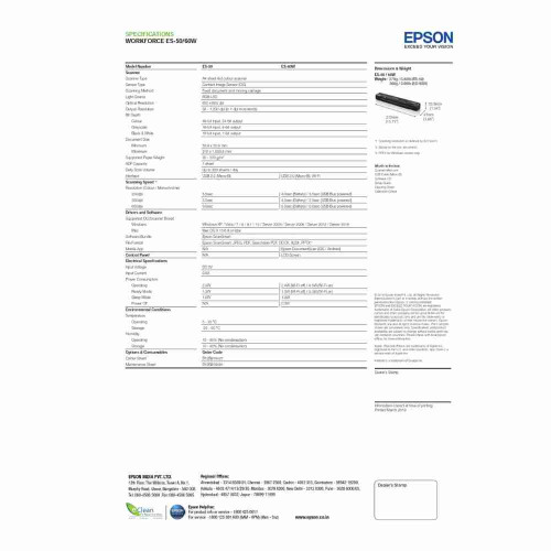 Epson WorkForce (ES-60W) Wi-Fi Portable Sheetfed Document Scanner