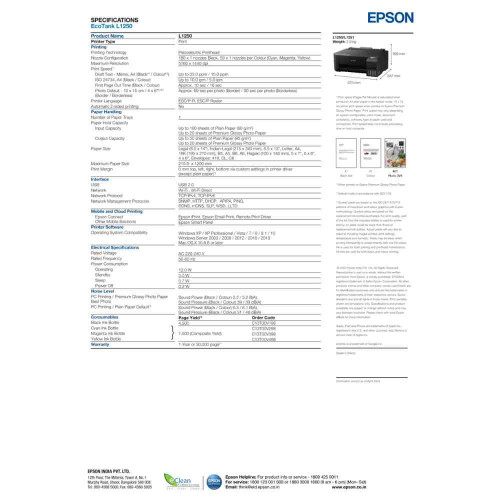 EPSON  L1250 Colour Printer