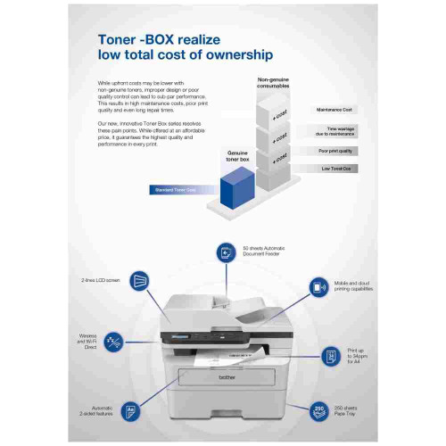 Brother DCP-B7640DW 3-in-1 Laser Printer - Mono