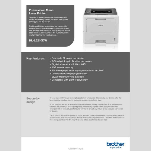 Brother HL-L6210DW A4  Professional Mono Laser Printer