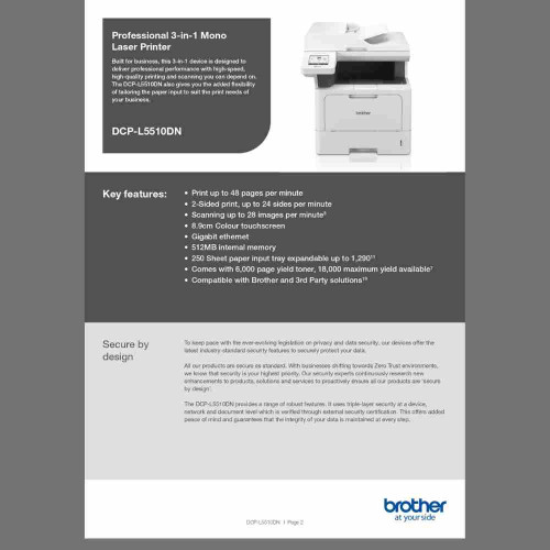 Brother DCP-L5510DN 3-in-1 Mono Laser Printer