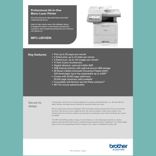 Brother MFC-L6910DN 3-in-1 Mono Laser Printer