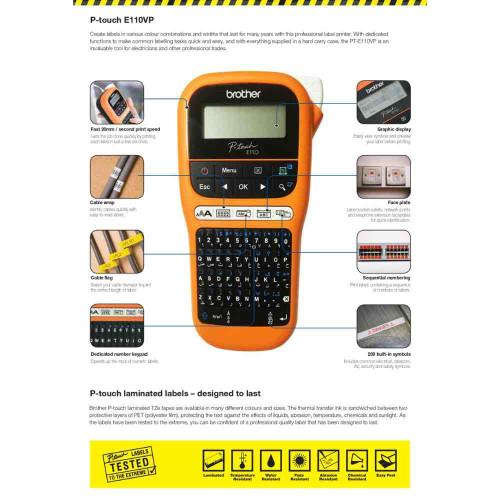 Brother PT-E110VP P-Touch Labelling Machine