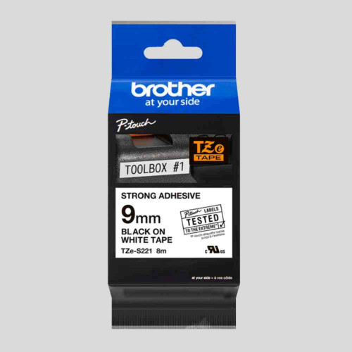 Brother TZe-S221  Tape Cartridge – Black on White