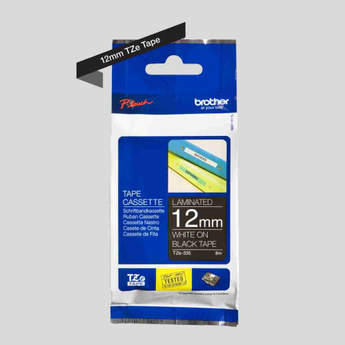 Brother TZE-335 Labelling Tape Cartridge - White on Black